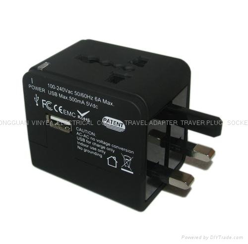 Universal Travel adapter with USB Charger 2