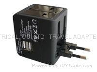World Travel Adapter With DUAL USB Charger  4
