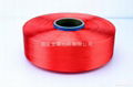 Polyester colored yarn for large round machine