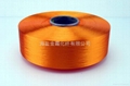 Polyester colored yarn for large round machine