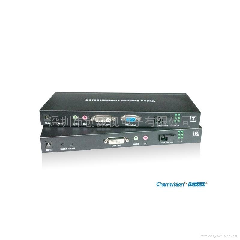 Audio VGA video optical fiber transceiver single mode single core 20km