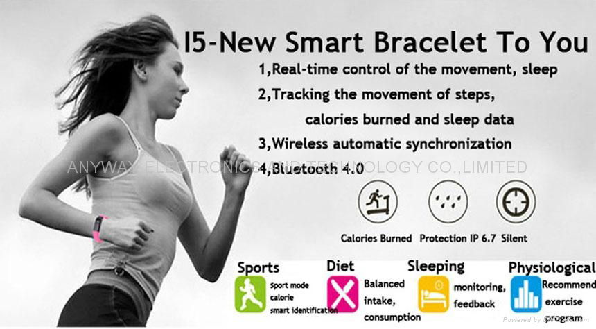 Bluetooth V4.0 smart wristband bracelet with Sports & Sleep Tracking for Android 2