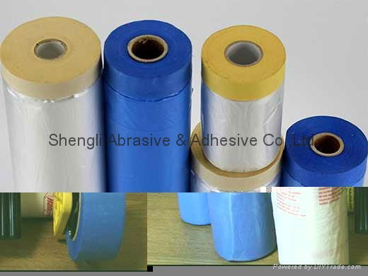 Outdoor Used Blue Paper Taped Masking Film 3