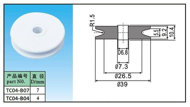 Textile Ceramic wire guide pulley(ceramic wheel),Ceramic roller 5