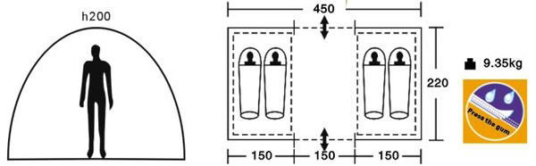 waterproof camping 4 person camping  family tent 4