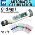 Waterproof pH meter with Temperature +