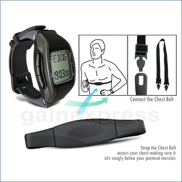 Heart Rate Monitor Wireless Chest Strap Watch Fitness Belt Sport 2