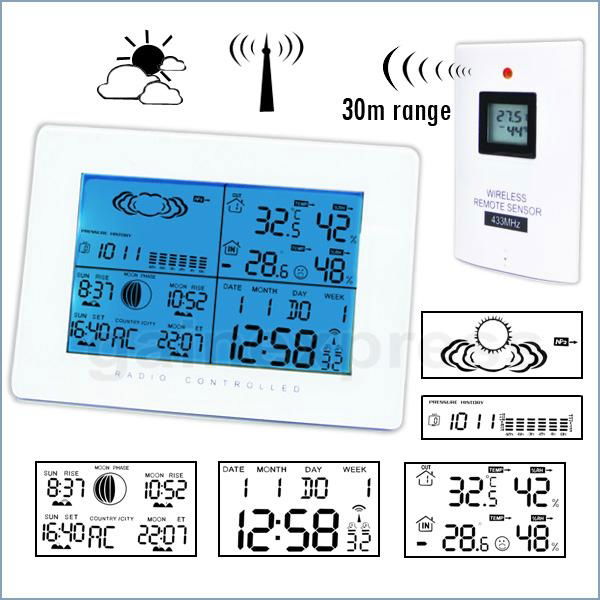 Weather Station DCF77 RCC Indoor Outdoor Thermometer RH 5
