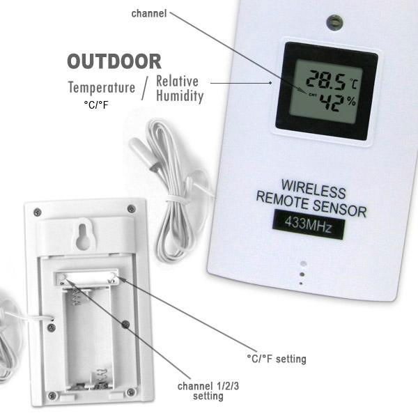 Digital Wireless Indoor Outdoor Weather Station Thermometer 4