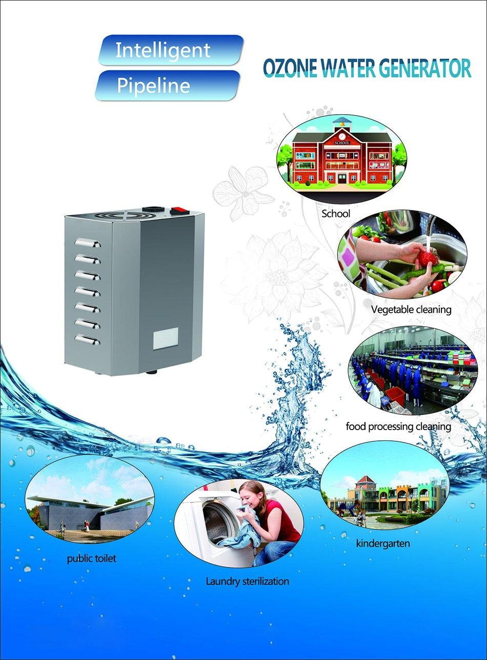 3 ppm water ozonator, instant and continuous work, for public hygiene