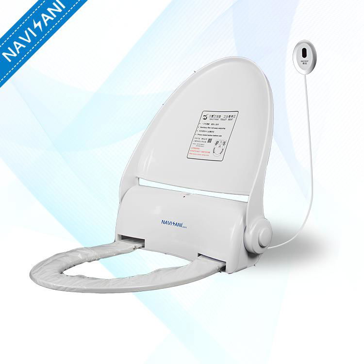 Public Self-Clean Toilet Seat With Sanitary Cover 4