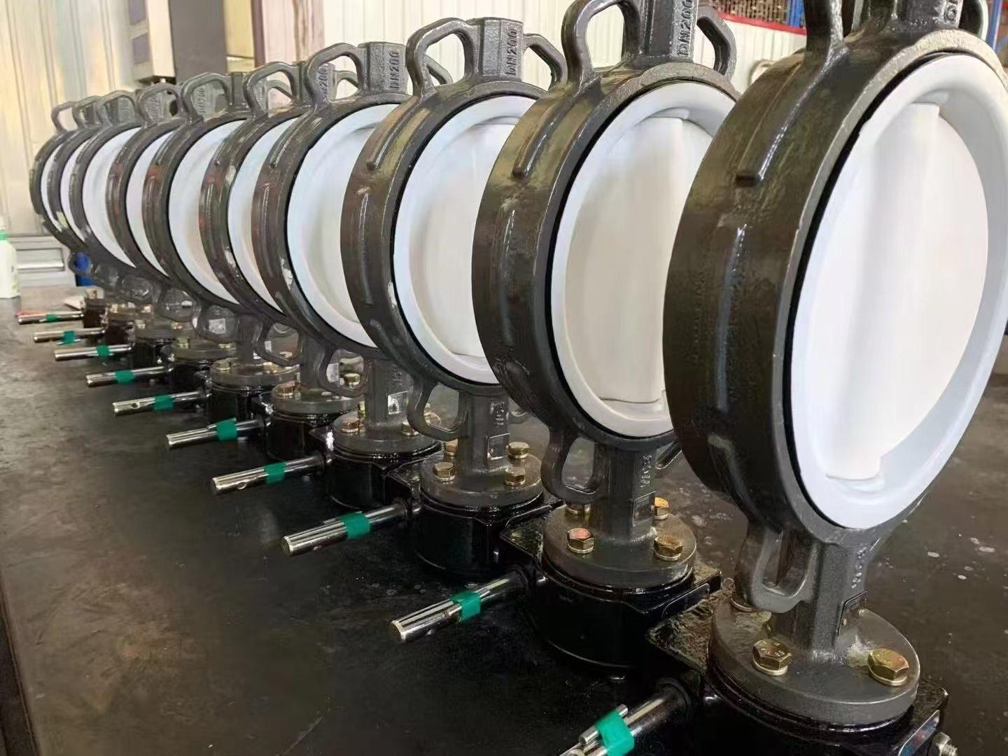 Fluorine-lined butterfly valve-lined flanged butterfly valve