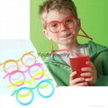 Hot! Funny Soft Glasses Straw Unique Flexible Drinking Tube Kids Party Accessori 1