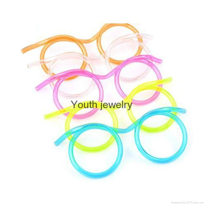 Hot! Funny Soft Glasses Straw Unique Flexible Drinking Tube Kids Party Accessori 2