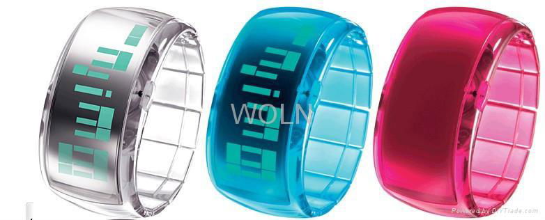 ODM watches ISO9001：2000/SGS Report/OEM Bracelet Colorful LED watch Jelly Watch