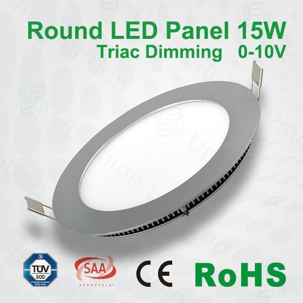 White Silver trim CE,RoHS ultra  LED Round Panel  2