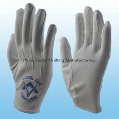 white cotton formal gloves with button on the wrist 