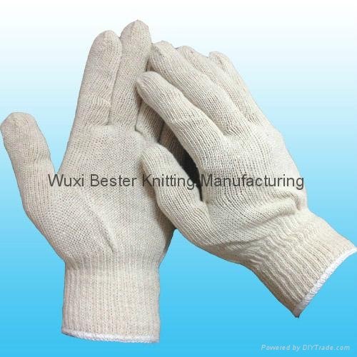White polyester rayon working protective gloves