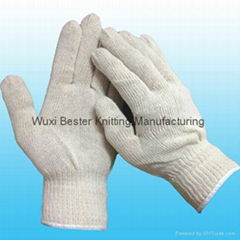 White polyester rayon working protective gloves