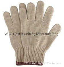 7G cheap cotton yarn knitted hand glove 
