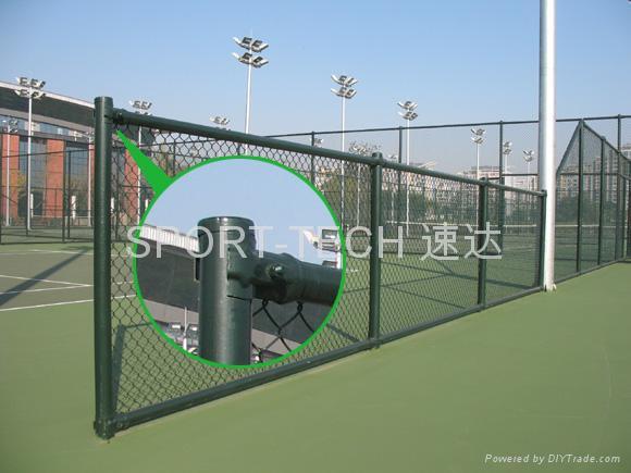 Assembled sports fence 