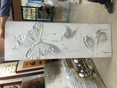 Moden Decorative 3D handmade White Flower Oil Painting Heavy Texture Oil Paintin