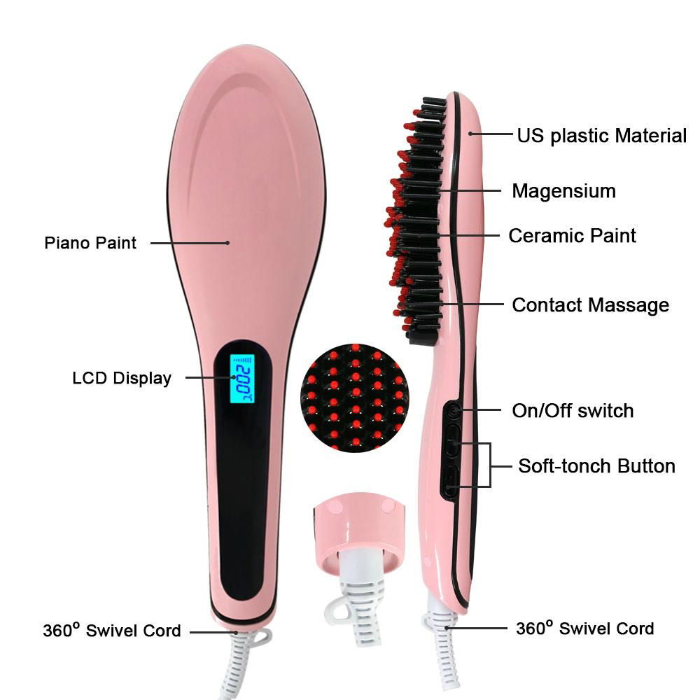 China Manufacture Best Quality LCD Hair Straightener Brush 4