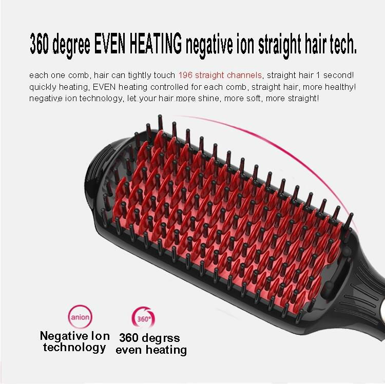 2016 Hot Selling Anti-Scald LCD Display Hair Straightener Comb 3