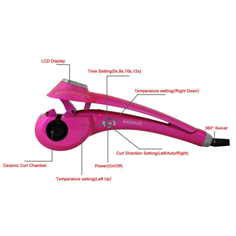 Showliss Brand Pink Color LCD Hair Curler 2