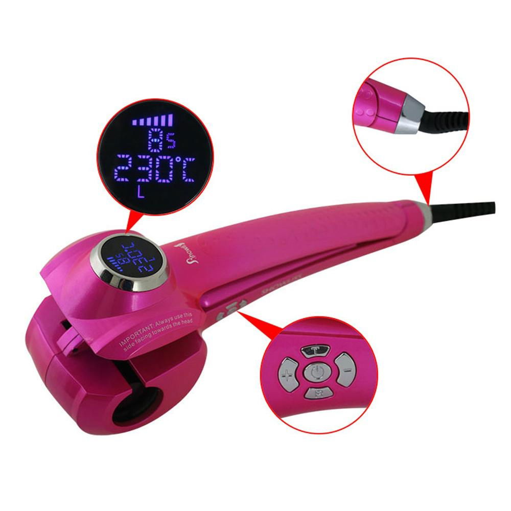 Showliss Brand Pink Color LCD Hair Curler 4