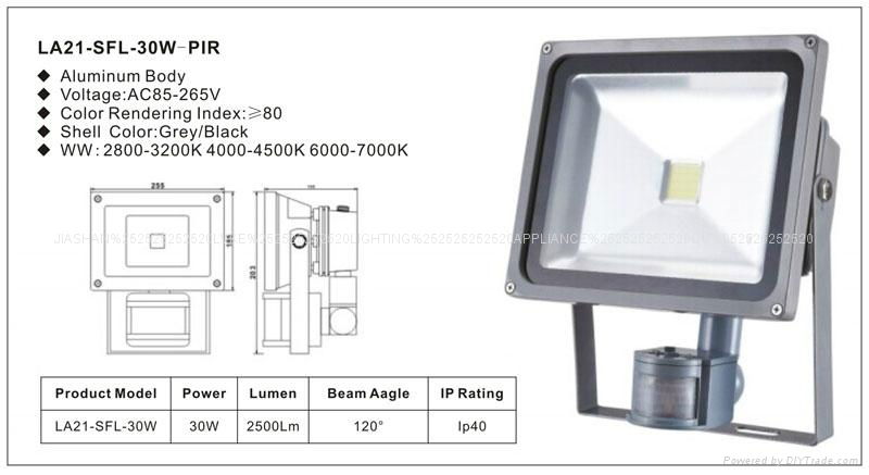 LED PIR Flood Light 10W 20W 30W 50W 4