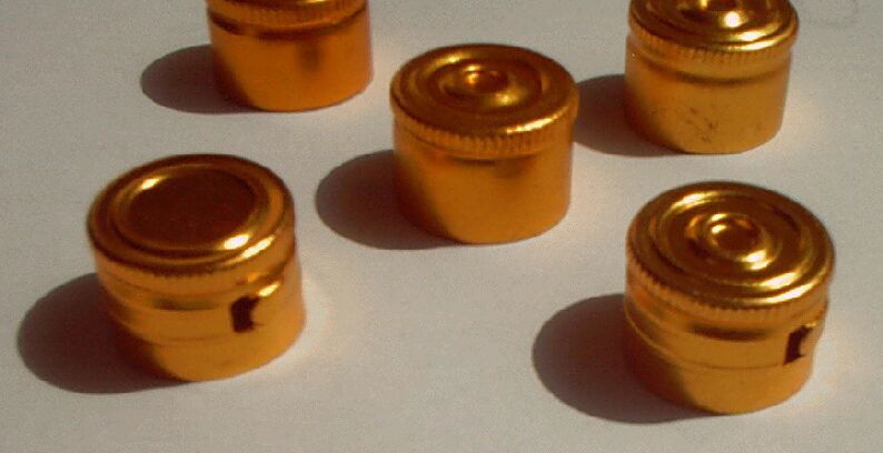 Aluminium caps with rubber liner