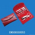 Hot sale 6pcs manicure tool in red folding pouch 