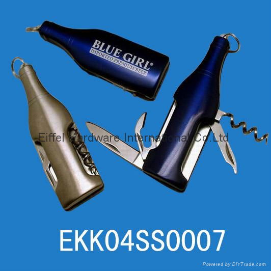 Bottle shape keyring knife