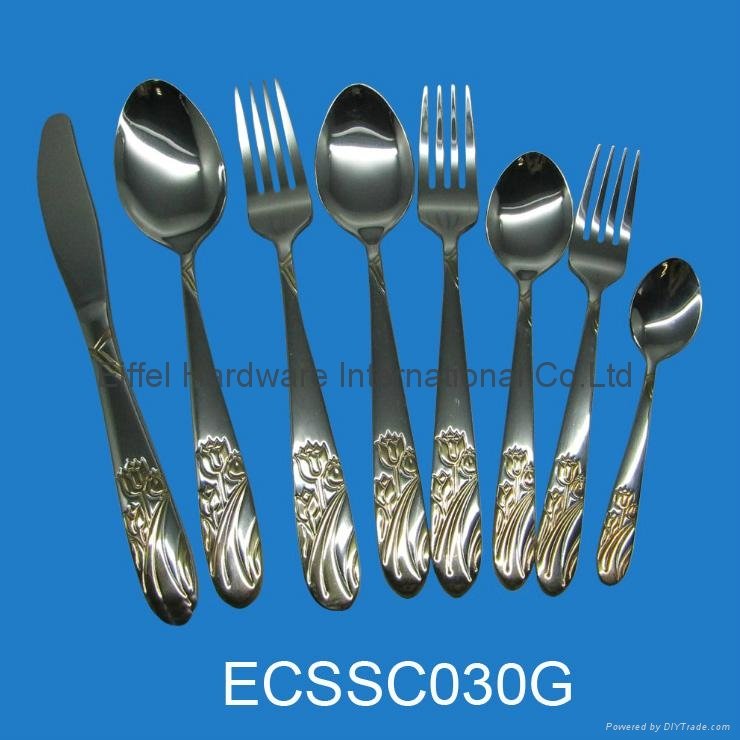 cutlery with golden plating