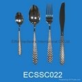 Stainless steel cutlery with gold plating