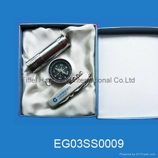 Promotional gift (multi knife , LED torch , compass)