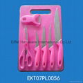 7 pcs kitchen knife set in blister card packing 