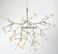 Firefly LED white leaf chandelier