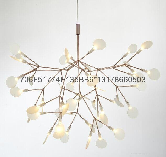Firefly LED white leaf chandelier 3