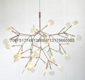 Firefly LED white leaf chandelier