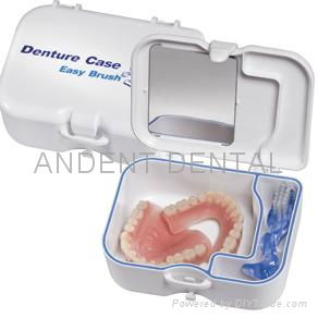 Denture box with Mirror and Brush