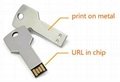 Metal USB Web Key in Solid Aluminium or Stainless Material