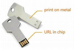 Metal USB Web Key in Solid Aluminium or