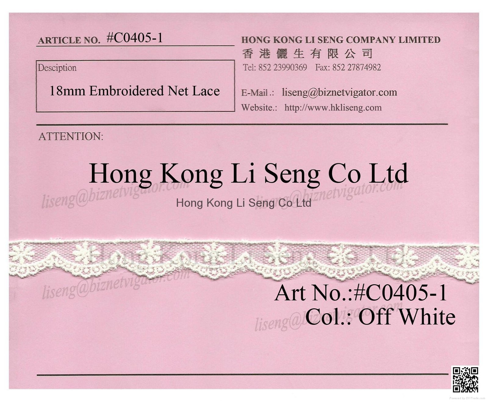 Net Lace Fabric Supplier - Hong Kong Li Seng Co Ltd 2