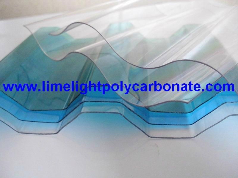  Corrugated  polycarbonate sheet pc corrugated  sheet roof tile