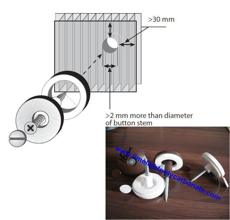 polycarbonate sheet fixing button