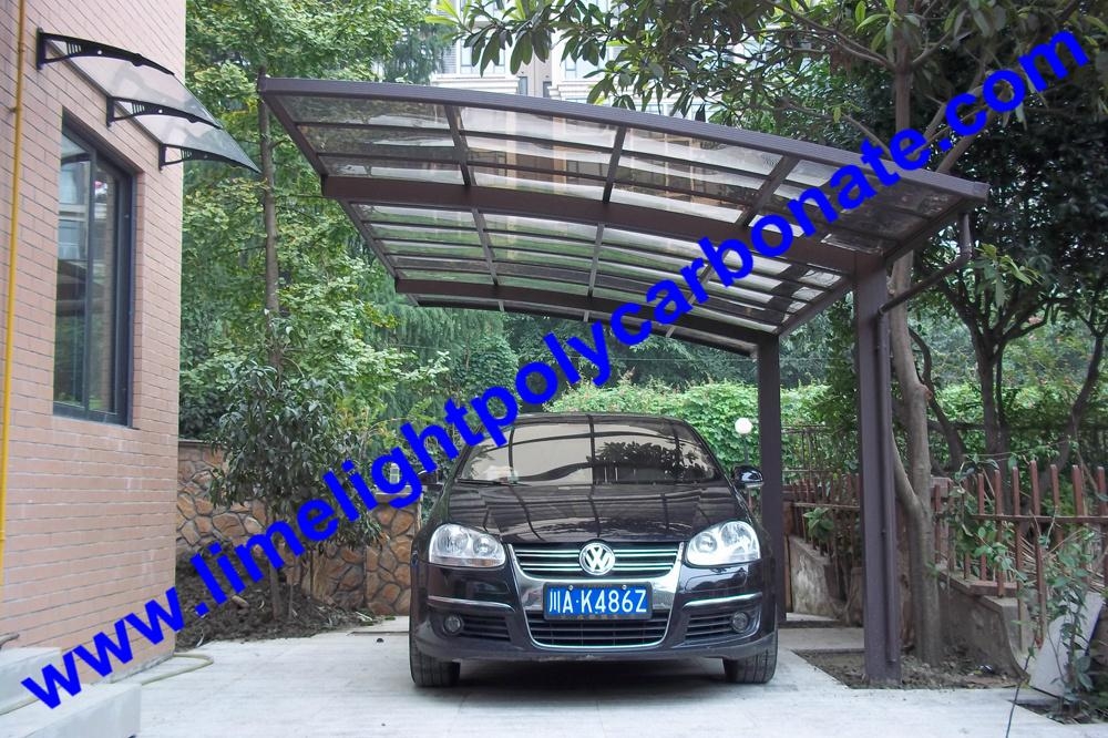 single aluminium carport with bronze frame and bronze polycarbonate solid sheet 2