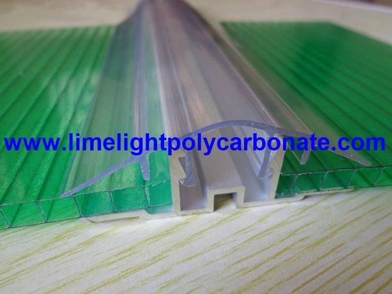 Aluminium Base + Polycarbonate Cap Profile for Polycarbonate Sheet