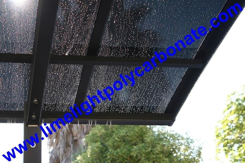 carport with aluminium alloy frame and polycarbonate glazing